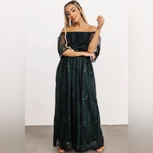 NEW, Emerald Baltic Born off the shoulder maxi